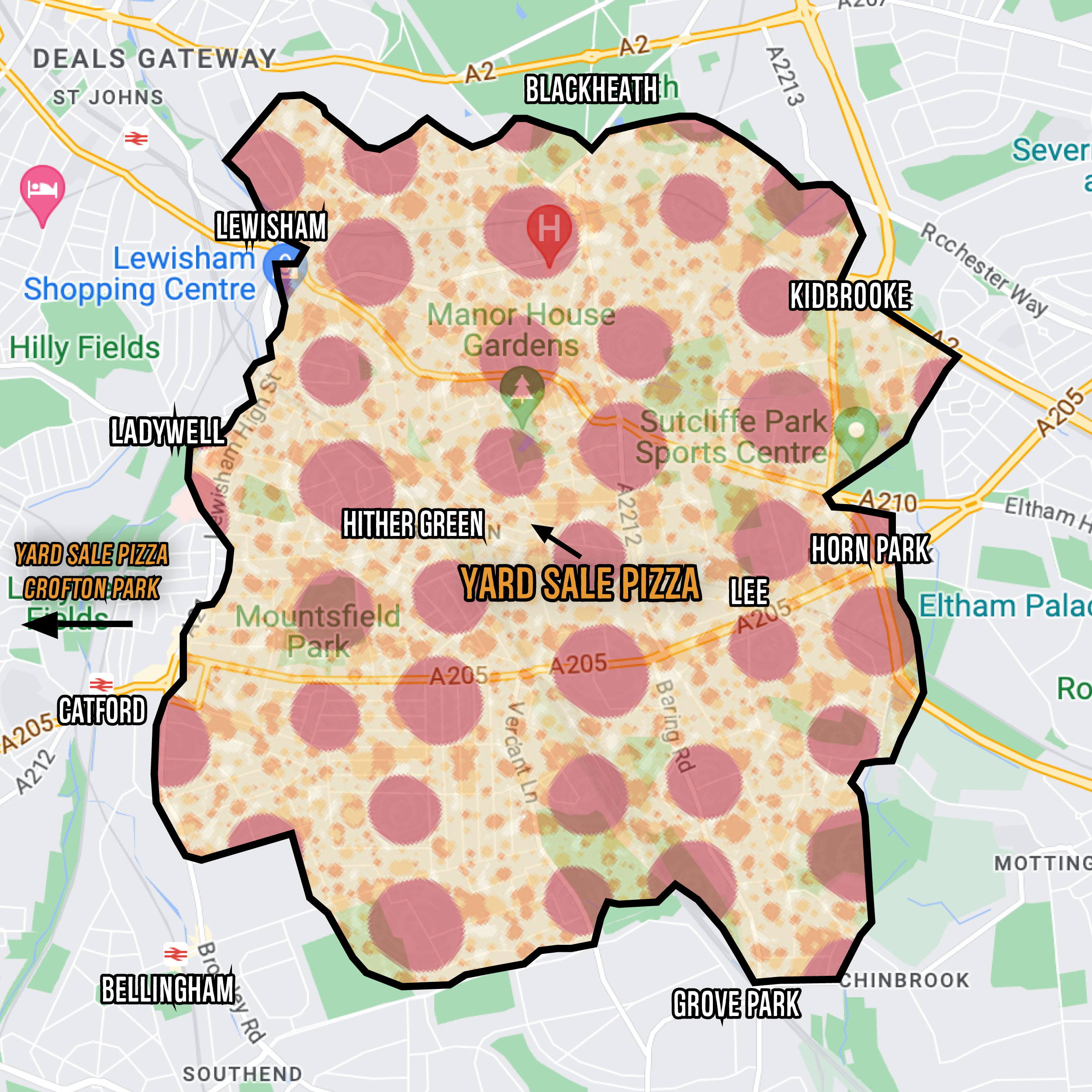 Hither Green delivery radius